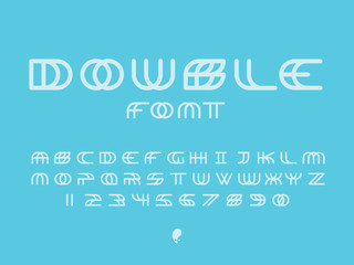 Double font. Vector alphabet