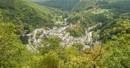 Scenic view of Esch sur sure town in Luxembourg in summer