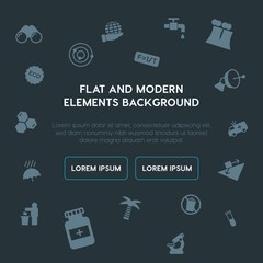 health, science, nature fill vector icons and elements background concept on dark background.Multipurpose use on websites, presentations, brochures and more