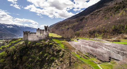 Valtellina, castles of Grosio. Petroglyphs (Rupe Magna)