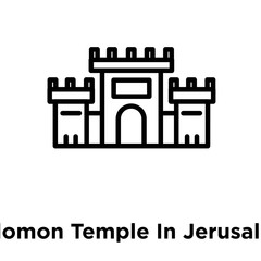 Solomon Temple In Jerusalem icon isolated on white background
