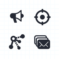 Marketing Techniques - Cutout Icons. A set of 4 professional, pixel-perfect icons.