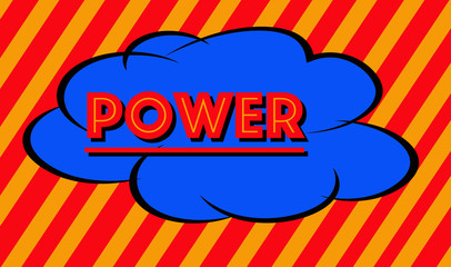 Wort Power in modernem Cartoon Stil