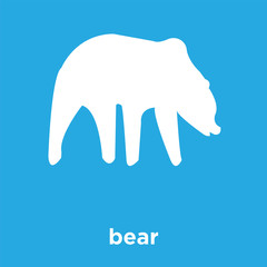 bear icon isolated on blue background