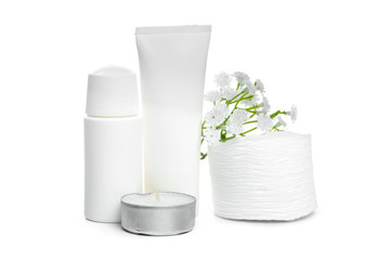 spa composition on white background