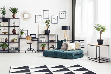 Green folded mattress