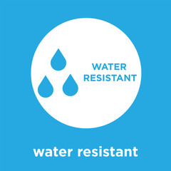 water resistant icon isolated on blue background