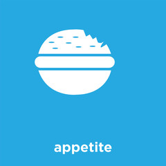 appetite icon isolated on blue background