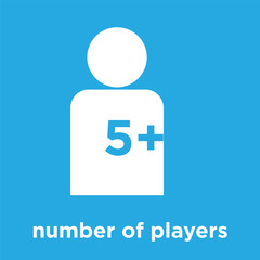 number of players icon isolated on blue background