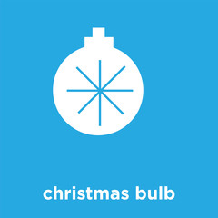 christmas bulb icon isolated on blue background