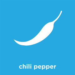 Fototapeta na wymiar chili pepper icon isolated on blue background