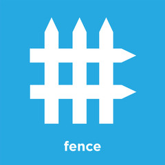 fence icon isolated on blue background