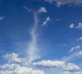 Fototapeta na wymiar White clouds on a bright blue sky