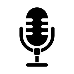 Microphone, media, music, sound icon. Vector illustration.