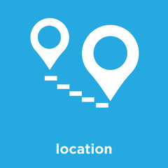 location icon isolated on blue background