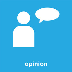 opinion icon isolated on blue background