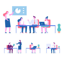 Business people. Flat vector illustration isolated on white.