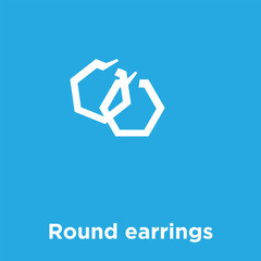 Round earrings icon isolated on blue background