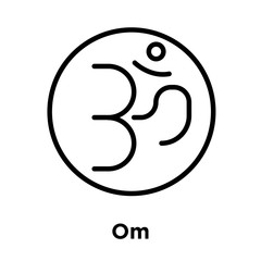 Om icon isolated on white background