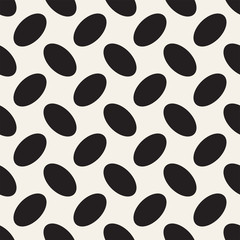 Vector geometric seamless pattern with curved shapes grid. Abstract monochrome rounded lattice texture. Modern textile background design