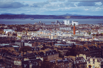 Stunning views over the city of Edinburgh, Scotland