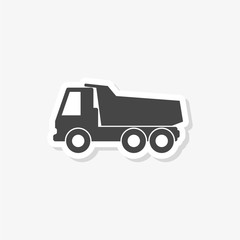 Truck sticker, Truck silhouette, simple vector icon