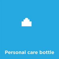 Personal care bottle icon isolated on blue background