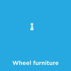 Wheel furniture icon isolated on blue background