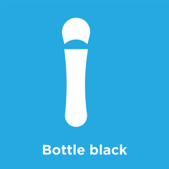 Bottle black icon isolated on blue background