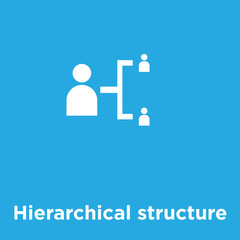 Hierarchical structure icon isolated on blue background