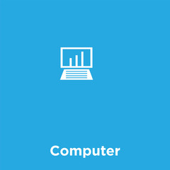 Computer icon isolated on blue background