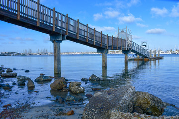 A nautical atmosphere prevails on Shelter Island, one of San Diego's principal boating centers.