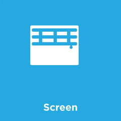 Screen icon isolated on blue background