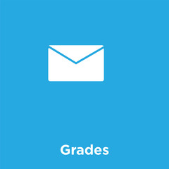 Grades icon isolated on blue background