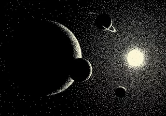  Space landscape with scenic view on planet and stars made with r © swillklitch