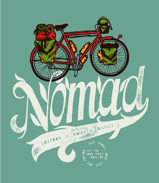 Bicycle journey quote print - vintage bike print