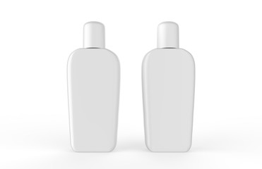 Shampoo bottle mock-up template on isolated white background, 3d illustration