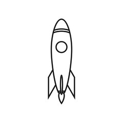 Rocket vector icon. Start up concept symbol space rocket ship in trendy flat style isolated on white background
