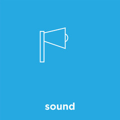 sound icon isolated on blue background
