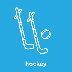 hockey icon isolated on blue background