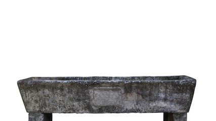 Old Watering Trough Isolated On White Background