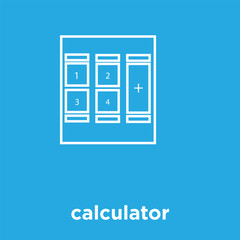 calculator icon isolated on blue background