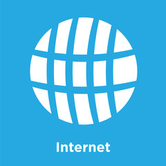 Internet icon isolated on blue background