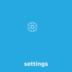 settings icon isolated on blue background
