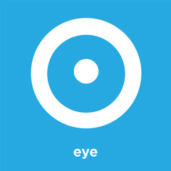 eye icon isolated on blue background