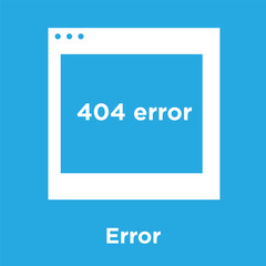 Error icon isolated on blue background