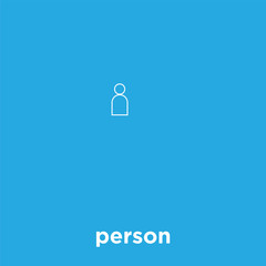 person icon isolated on blue background