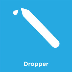 Dropper icon isolated on blue background