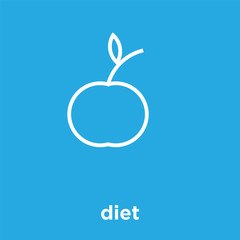 diet icon isolated on blue background