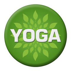 Yoga Green Leaves Circle Badge Style 